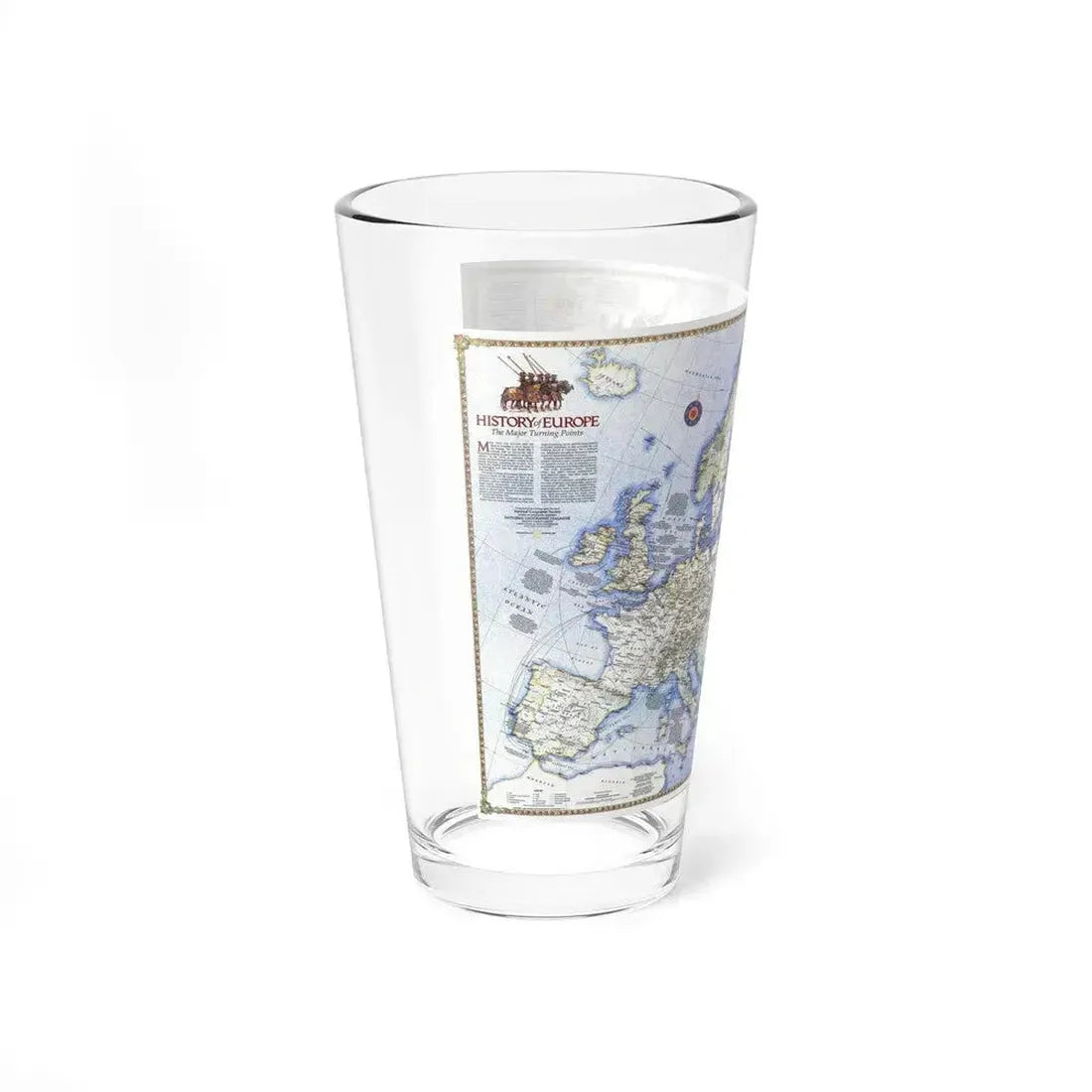 Europe - History The Major Turning Points (1983) (Map) Pint Glass 16oz - Go Mug Yourself