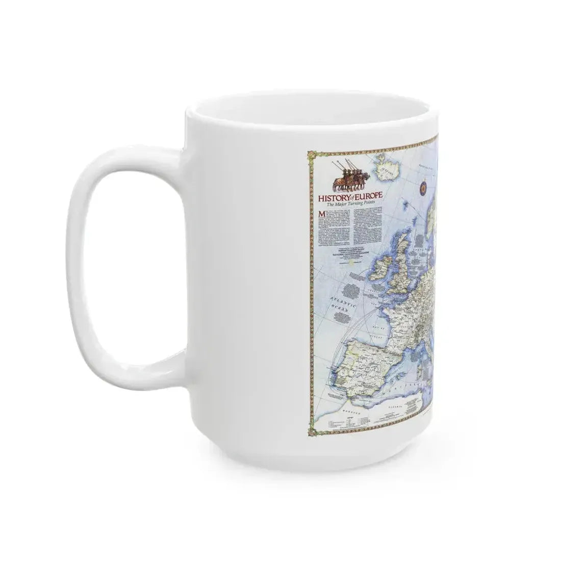 Europe - History The Major Turning Points (1983) (Map) White Coffee Mug - Go Mug Yourself