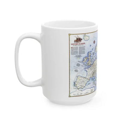 Europe - History The Major Turning Points (1983) (Map) White Coffee Mug - Go Mug Yourself