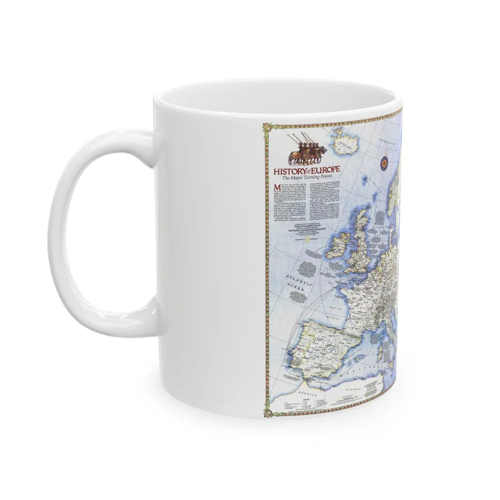 Europe - History The Major Turning Points (1983) (Map) White Coffee Mug-Go Mug Yourself