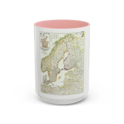 Europe, Northern (1954) (Map) Accent Coffee Mug 15oz Pink - Go Mug Yourself