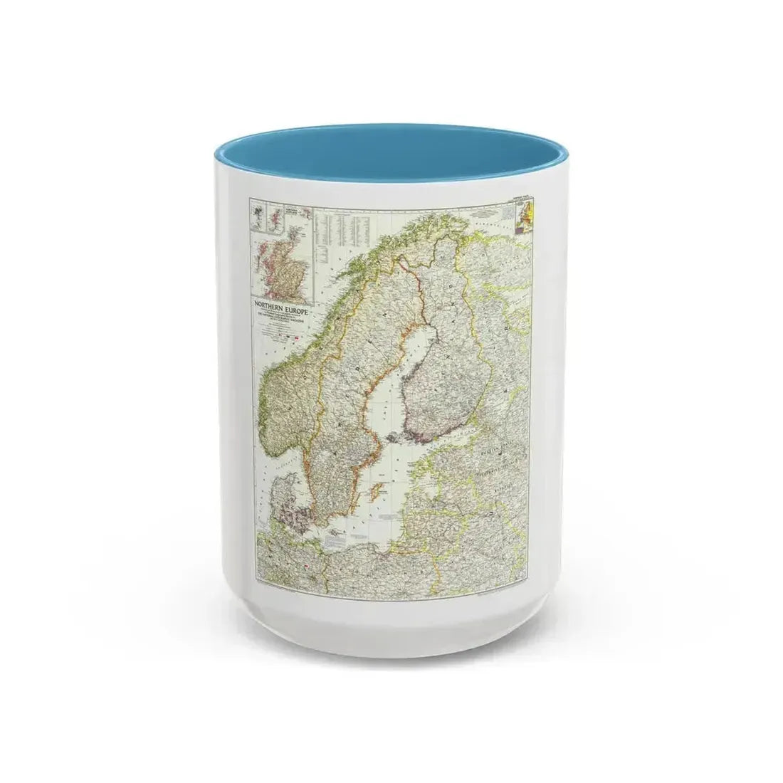 Europe, Northern (1954) (Map) Accent Coffee Mug - Go Mug Yourself