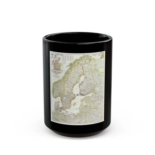 Europe, Northern (1954) (Map) Black Coffee Mug-15oz-Go Mug Yourself