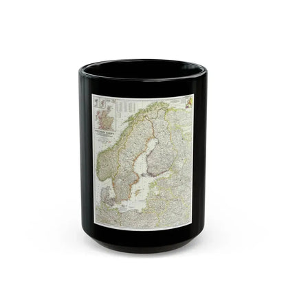 Europe, Northern (1954) (Map) Black Coffee Mug 15oz - Go Mug Yourself
