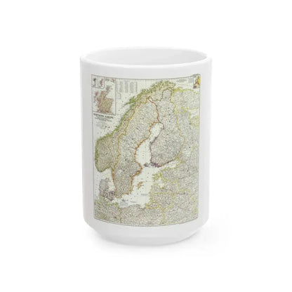 Europe, Northern (1954) (Map) White Coffee Mug 15oz - Go Mug Yourself