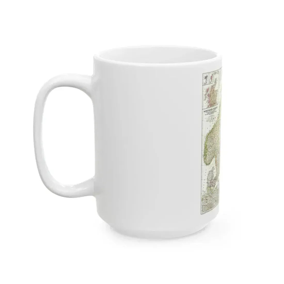 Europe, Northern (1954) (Map) White Coffee Mug - Go Mug Yourself