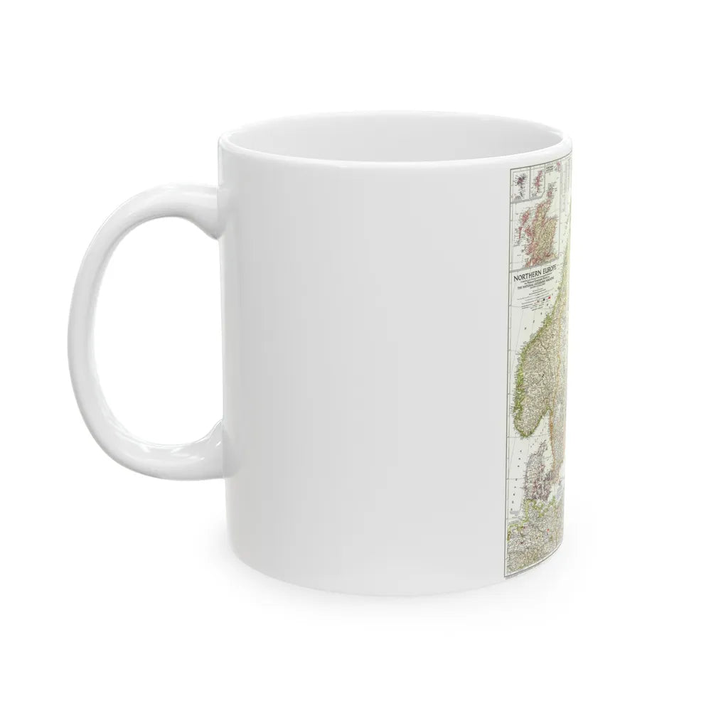 Europe, Northern (1954) (Map) White Coffee Mug-Go Mug Yourself