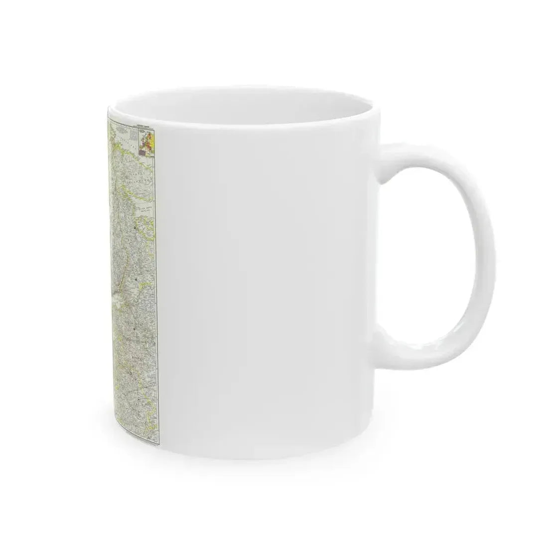 Europe, Northern (1954) (Map) White Coffee Mug - Go Mug Yourself