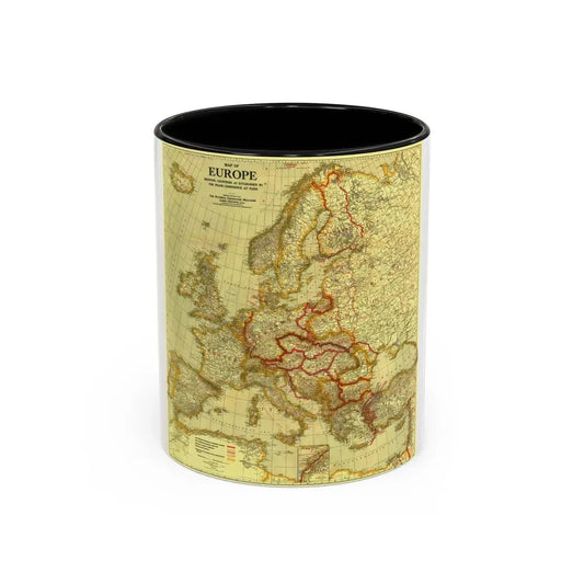 Europe, Peace Conference at Paris (1920) (Map) Accent Coffee Mug 11oz Black - Go Mug Yourself