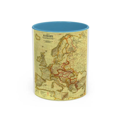 Europe, Peace Conference at Paris (1920) (Map) Accent Coffee Mug 11oz Light Blue - Go Mug Yourself
