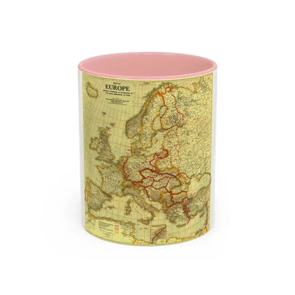 Europe, Peace Conference at Paris (1920) (Map) Accent Coffee Mug 11oz Pink - Go Mug Yourself