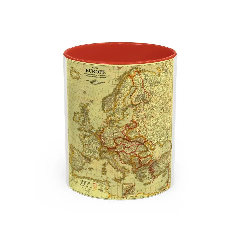 Europe, Peace Conference at Paris (1920) (Map) Accent Coffee Mug 11oz Red - Go Mug Yourself
