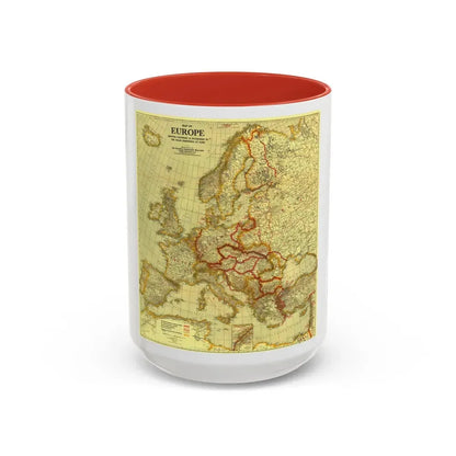 Europe, Peace Conference at Paris (1920) (Map) Accent Coffee Mug 15oz Red - Go Mug Yourself