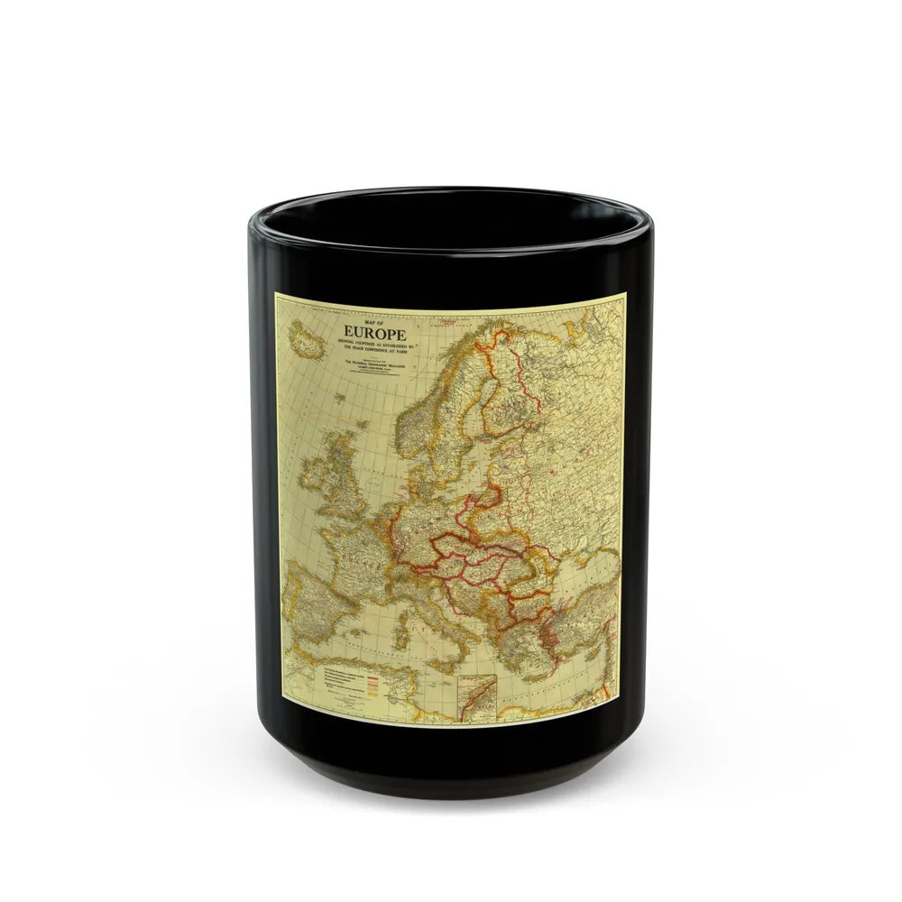 Europe, Peace Conference at Paris (1920) (Map) Black Coffee Mug-15oz-Go Mug Yourself