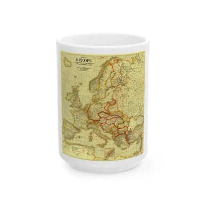 Europe, Peace Conference at Paris (1920) (Map) White Coffee Mug 15oz - Go Mug Yourself
