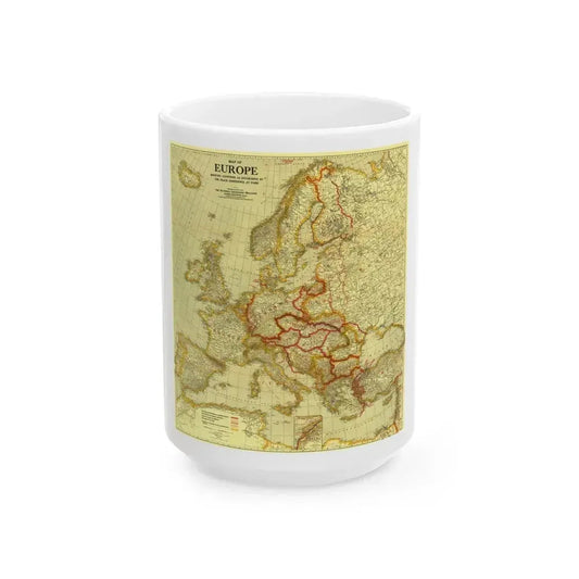 Europe, Peace Conference at Paris (1920) (Map) White Coffee Mug 15oz - Go Mug Yourself