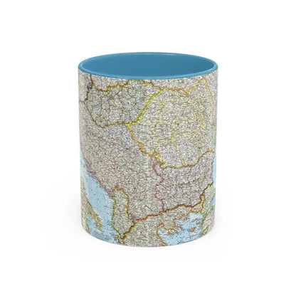 Europe - The Balkans (1962) (Map) Accent Coffee Mug 11oz Light Blue - Go Mug Yourself