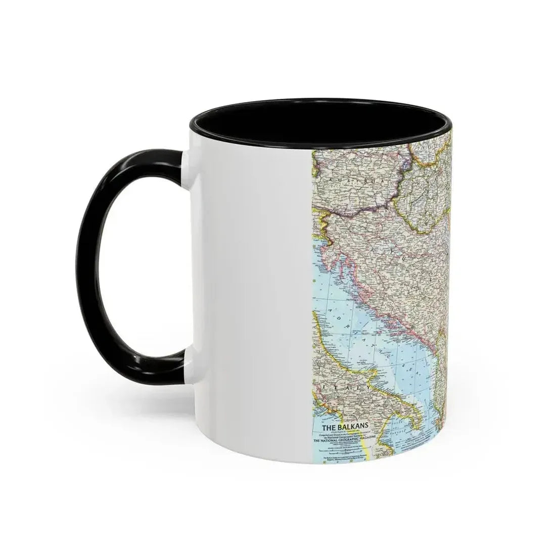 Europe - The Balkans (1962) (Map) Accent Coffee Mug - Go Mug Yourself