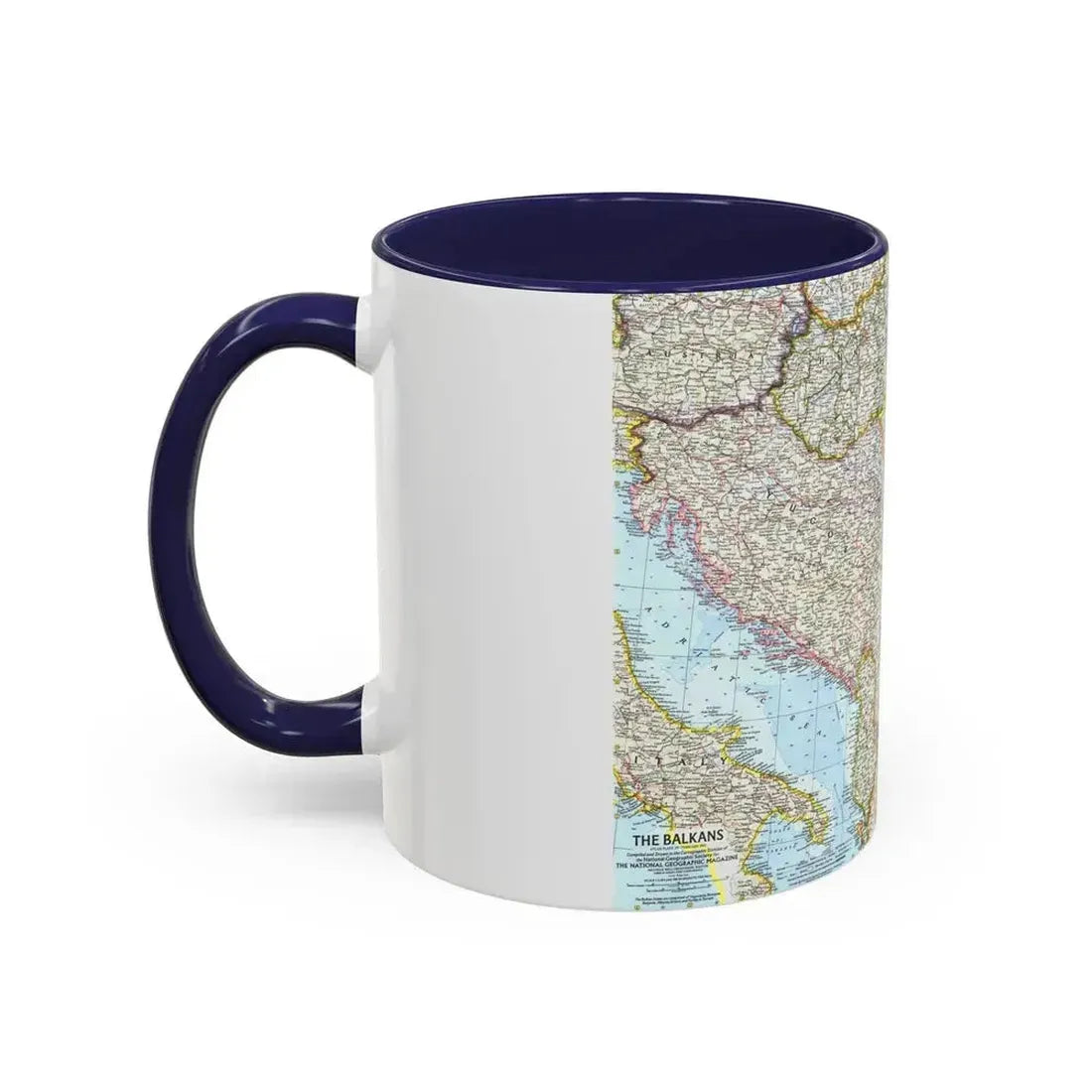 Europe - The Balkans (1962) (Map) Accent Coffee Mug - Go Mug Yourself
