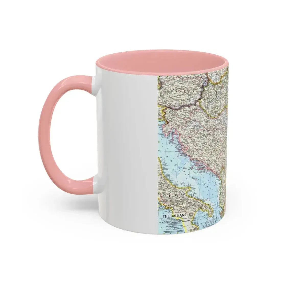 Europe - The Balkans (1962) (Map) Accent Coffee Mug - Go Mug Yourself