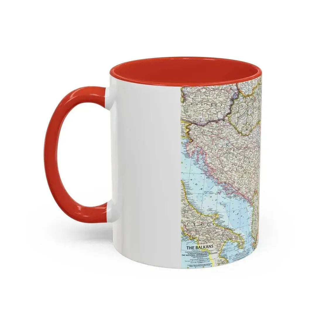 Europe - The Balkans (1962) (Map) Accent Coffee Mug - Go Mug Yourself