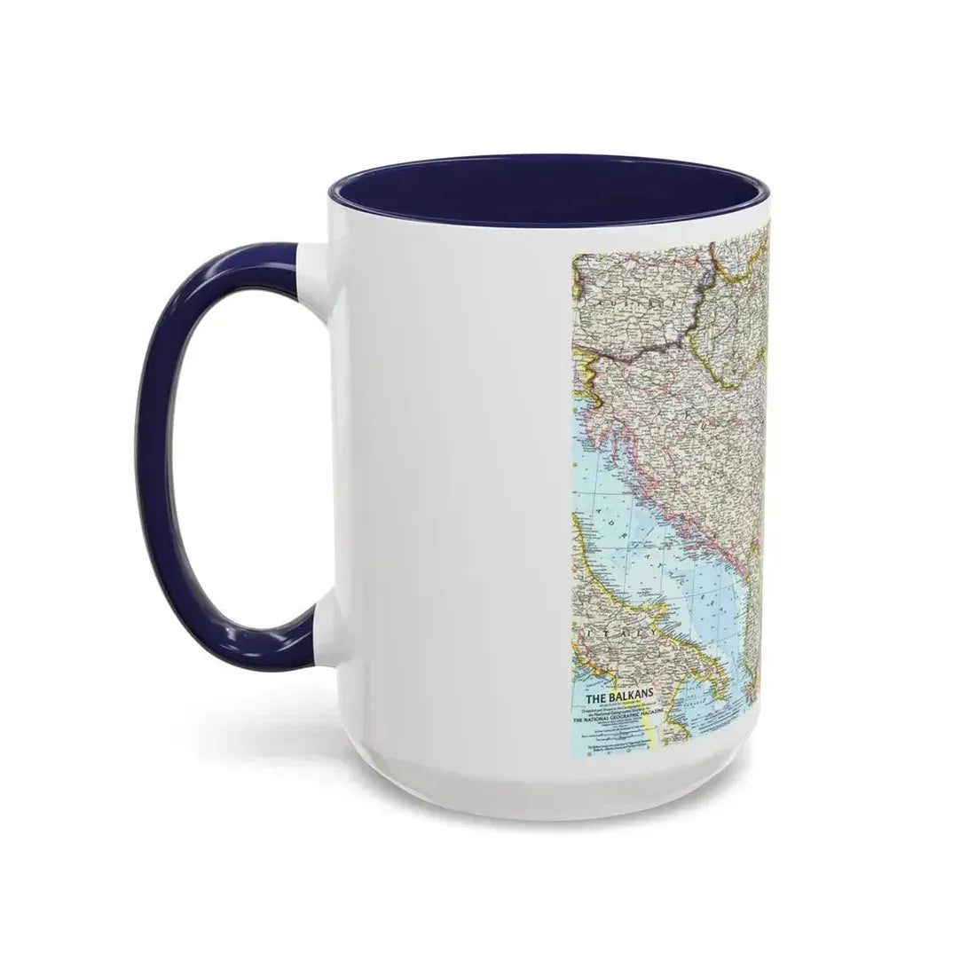 Europe - The Balkans (1962) (Map) Accent Coffee Mug - Go Mug Yourself