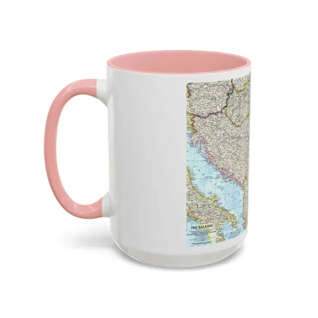 Europe - The Balkans (1962) (Map) Accent Coffee Mug - Go Mug Yourself