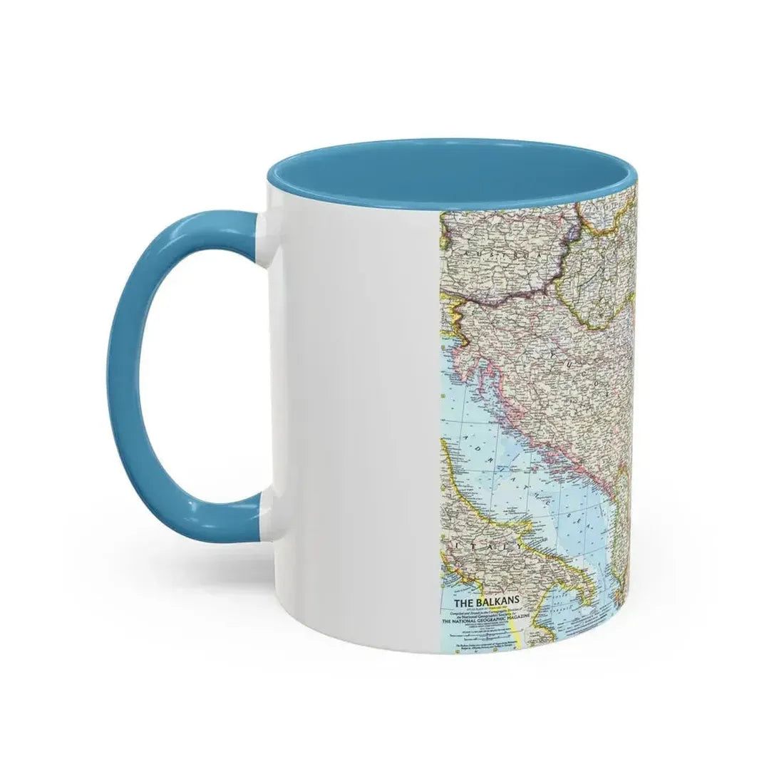 Europe - The Balkans (1962) (Map) Accent Coffee Mug - Go Mug Yourself