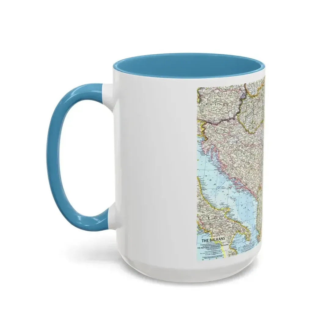 Europe - The Balkans (1962) (Map) Accent Coffee Mug - Go Mug Yourself