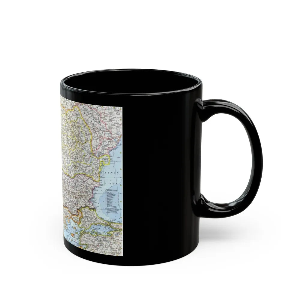 Europe - The Balkans (1962) (Map) Black Coffee Mug-Go Mug Yourself