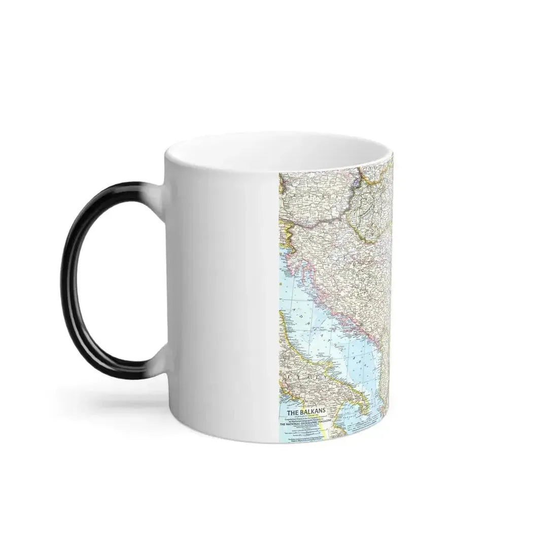 Europe - The Balkans (1962) (Map) Color Changing Mug 11oz - Go Mug Yourself