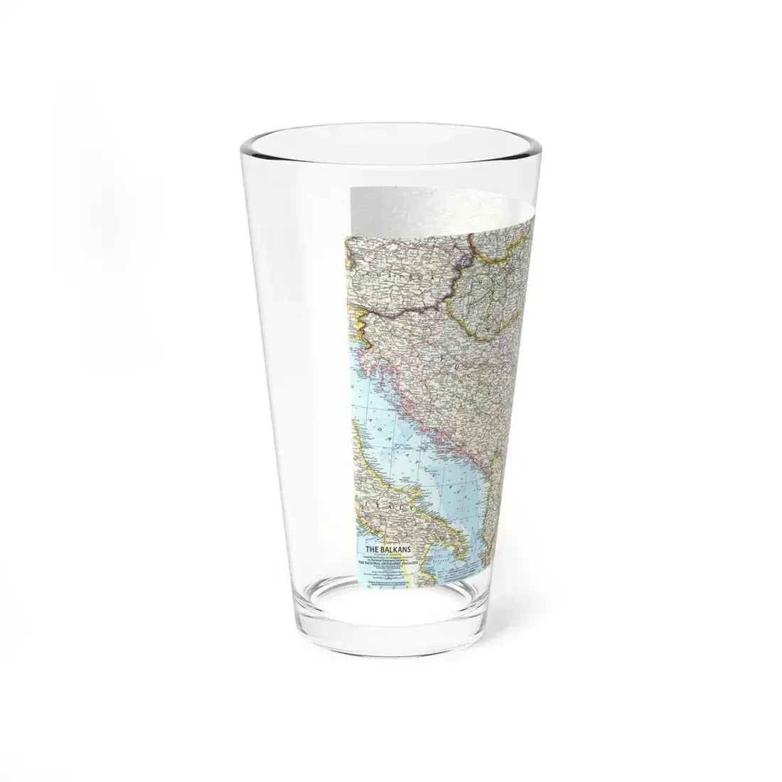 Europe - The Balkans (1962) (Map) Pint Glass 16oz - Go Mug Yourself