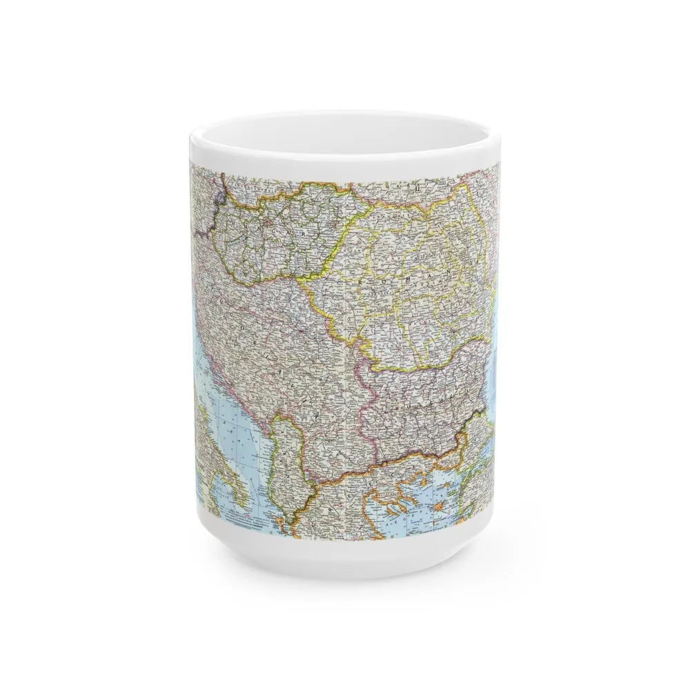 Europe - The Balkans (1962) (Map) White Coffee Mug-15oz-Go Mug Yourself