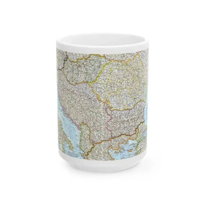 Europe - The Balkans (1962) (Map) White Coffee Mug 15oz - Go Mug Yourself
