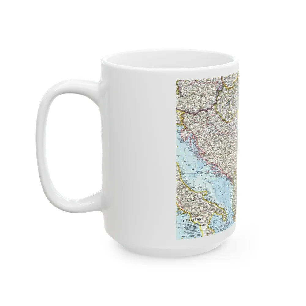 Europe - The Balkans (1962) (Map) White Coffee Mug-Go Mug Yourself