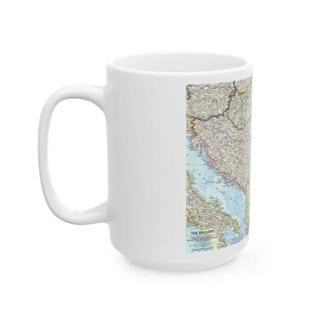 Europe - The Balkans (1962) (Map) White Coffee Mug - Go Mug Yourself