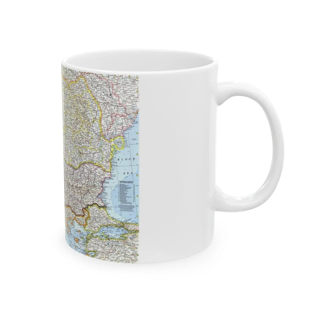 Europe - The Balkans (1962) (Map) White Coffee Mug-Go Mug Yourself