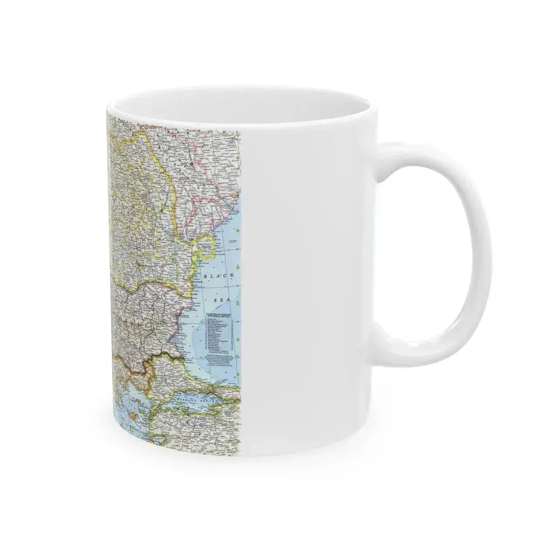 Europe - The Balkans (1962) (Map) White Coffee Mug - Go Mug Yourself