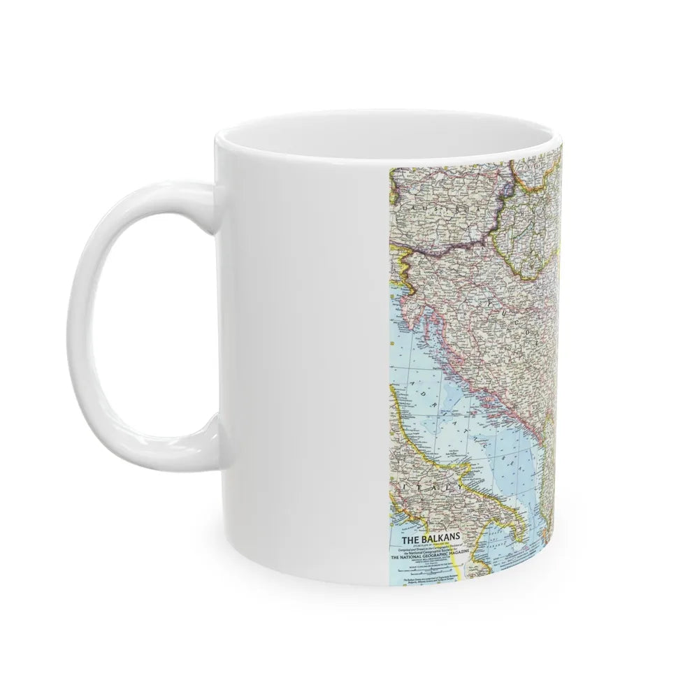 Europe - The Balkans (1962) (Map) White Coffee Mug-Go Mug Yourself