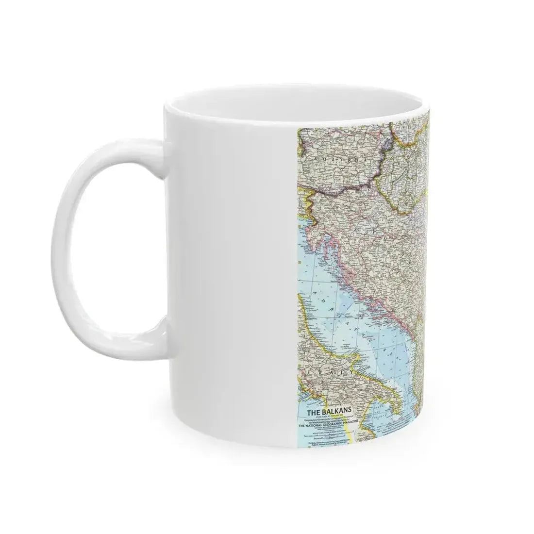 Europe - The Balkans (1962) (Map) White Coffee Mug - Go Mug Yourself