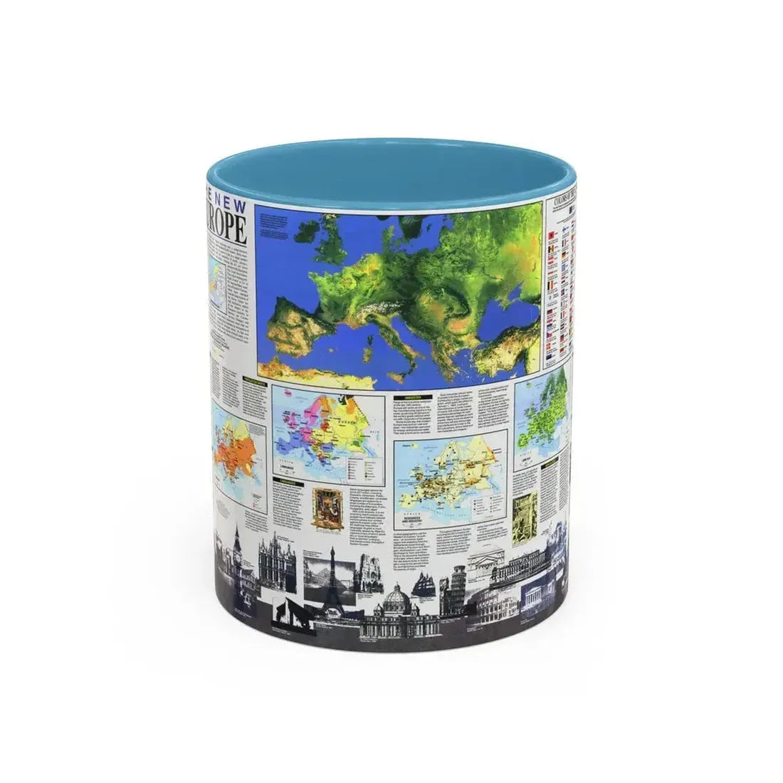 Europe, The New (1992) (Map) Accent Coffee Mug 11oz Light Blue - Go Mug Yourself