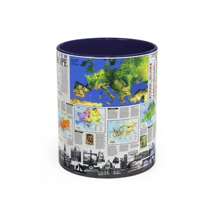 Europe, The New (1992) (Map) Accent Coffee Mug 11oz Navy - Go Mug Yourself