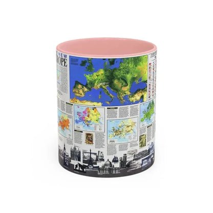 Europe, The New (1992) (Map) Accent Coffee Mug 11oz Pink - Go Mug Yourself