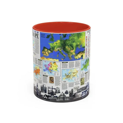 Europe, The New (1992) (Map) Accent Coffee Mug 11oz Red - Go Mug Yourself