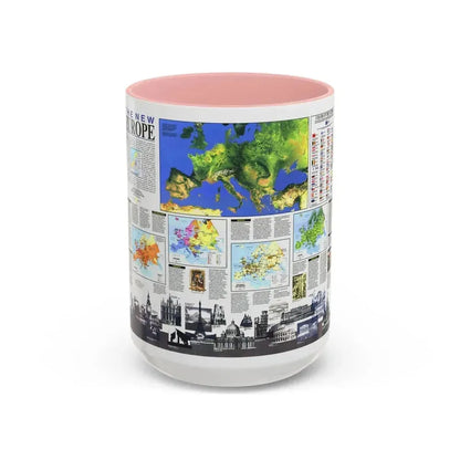 Europe, The New (1992) (Map) Accent Coffee Mug 15oz Pink - Go Mug Yourself