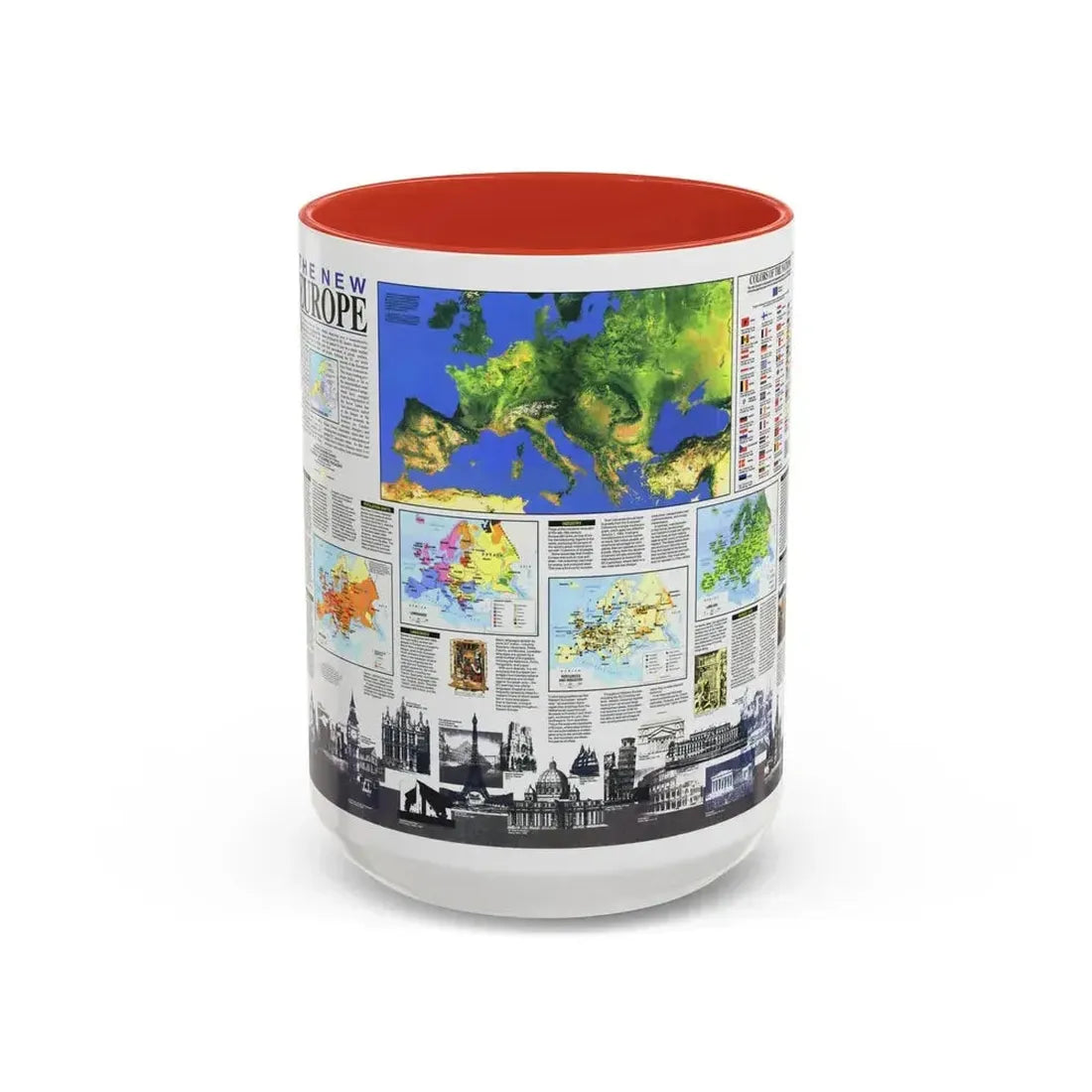 Europe, The New (1992) (Map) Accent Coffee Mug 15oz Red - Go Mug Yourself