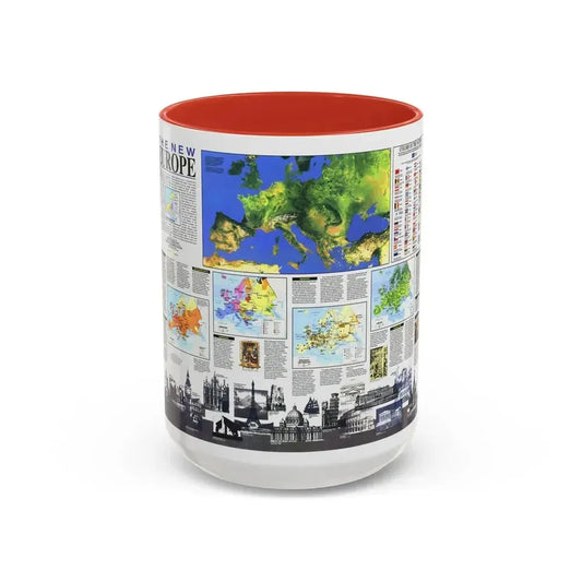 Europe, The New (1992) (Map) Accent Coffee Mug 15oz Red - Go Mug Yourself