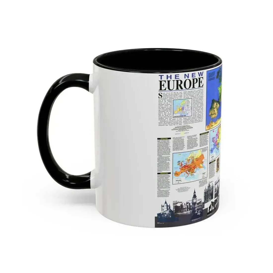 Europe, The New (1992) (Map) Accent Coffee Mug - Go Mug Yourself