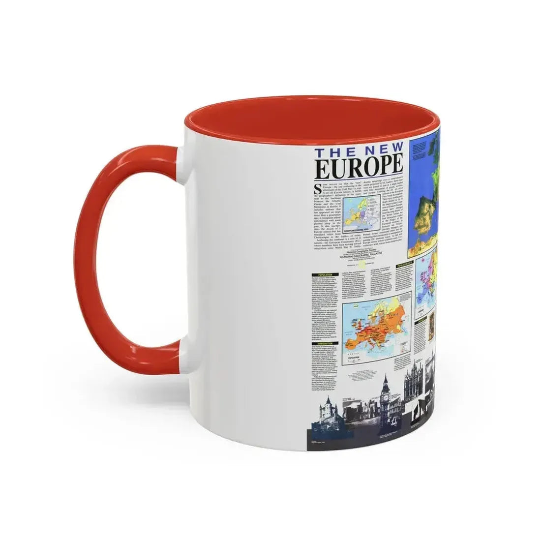 Europe, The New (1992) (Map) Accent Coffee Mug - Go Mug Yourself