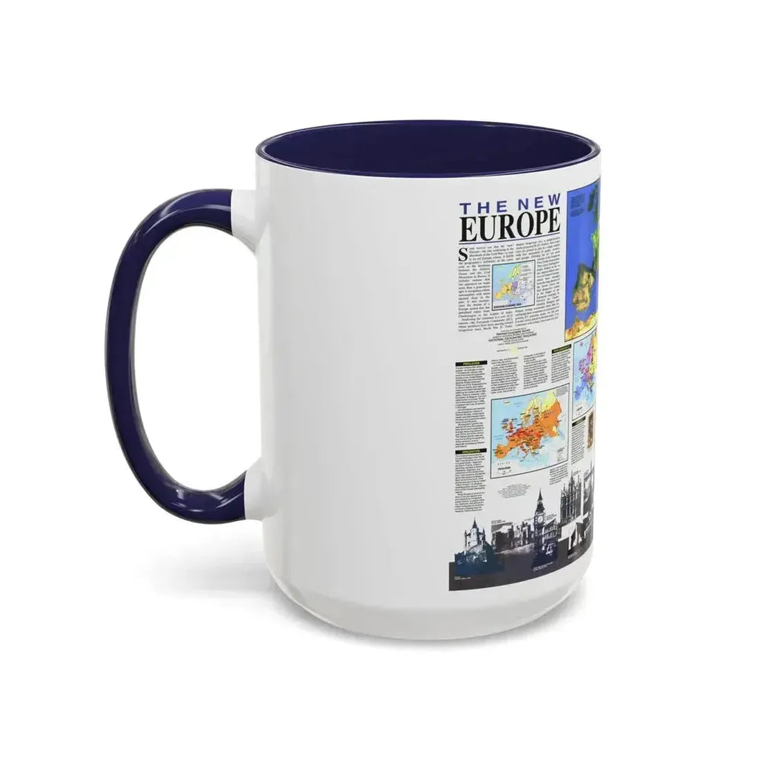 Europe, The New (1992) (Map) Accent Coffee Mug - Go Mug Yourself